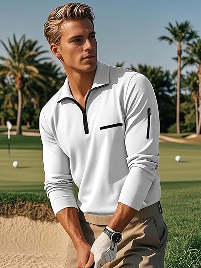 Heren Sportieve Lente Pullover | Half-Rits, Lichtgewicht