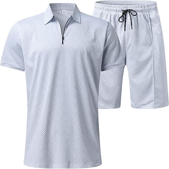 Heren Zomers Comfort Set | Halve Rits, Korte Mouwen