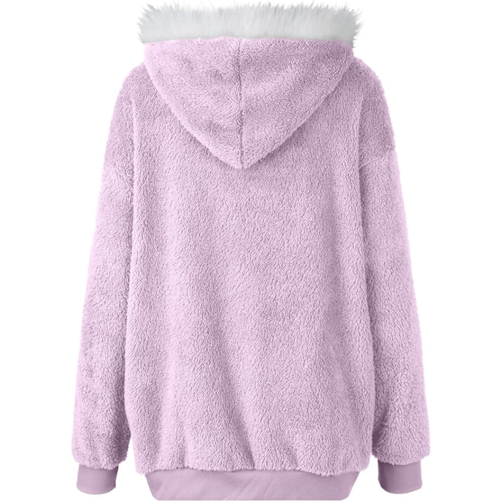 Dames Teddy Fleece Hoodie Vest | Oversized, Ritssluiting