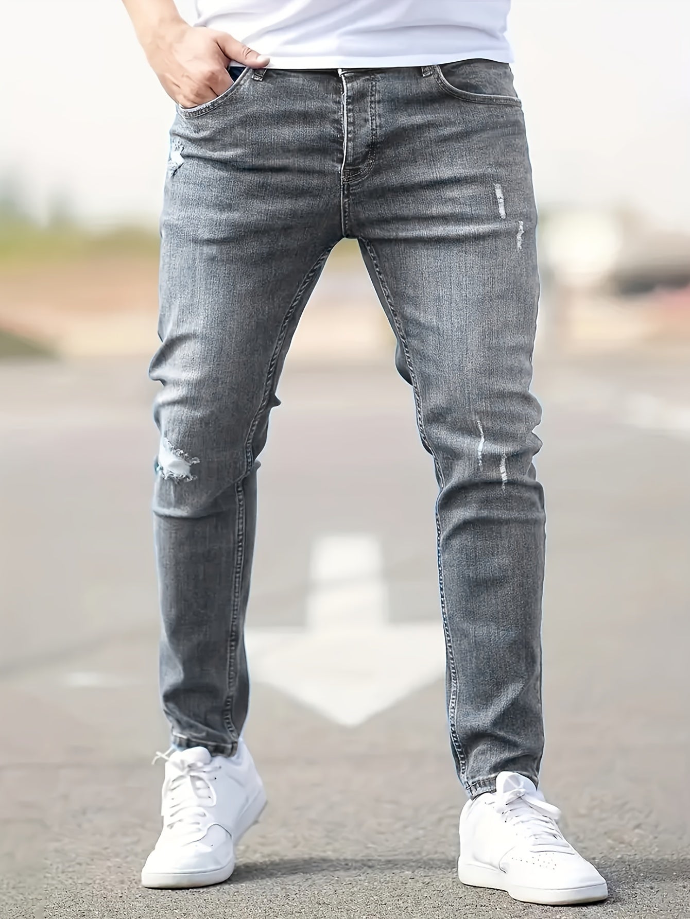 Heren Jeans Broek | Lichte Slijtage