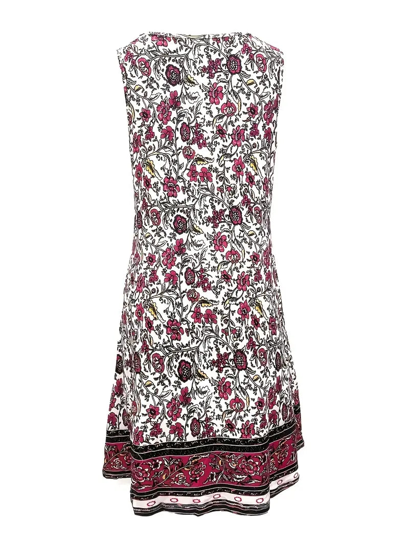 Dames Boho Strandprint Zomerjurk | Mini
