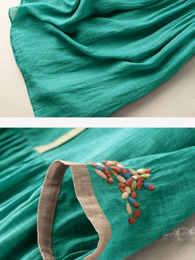 Abito Estivo Vintage in Lino per Donne | Midi