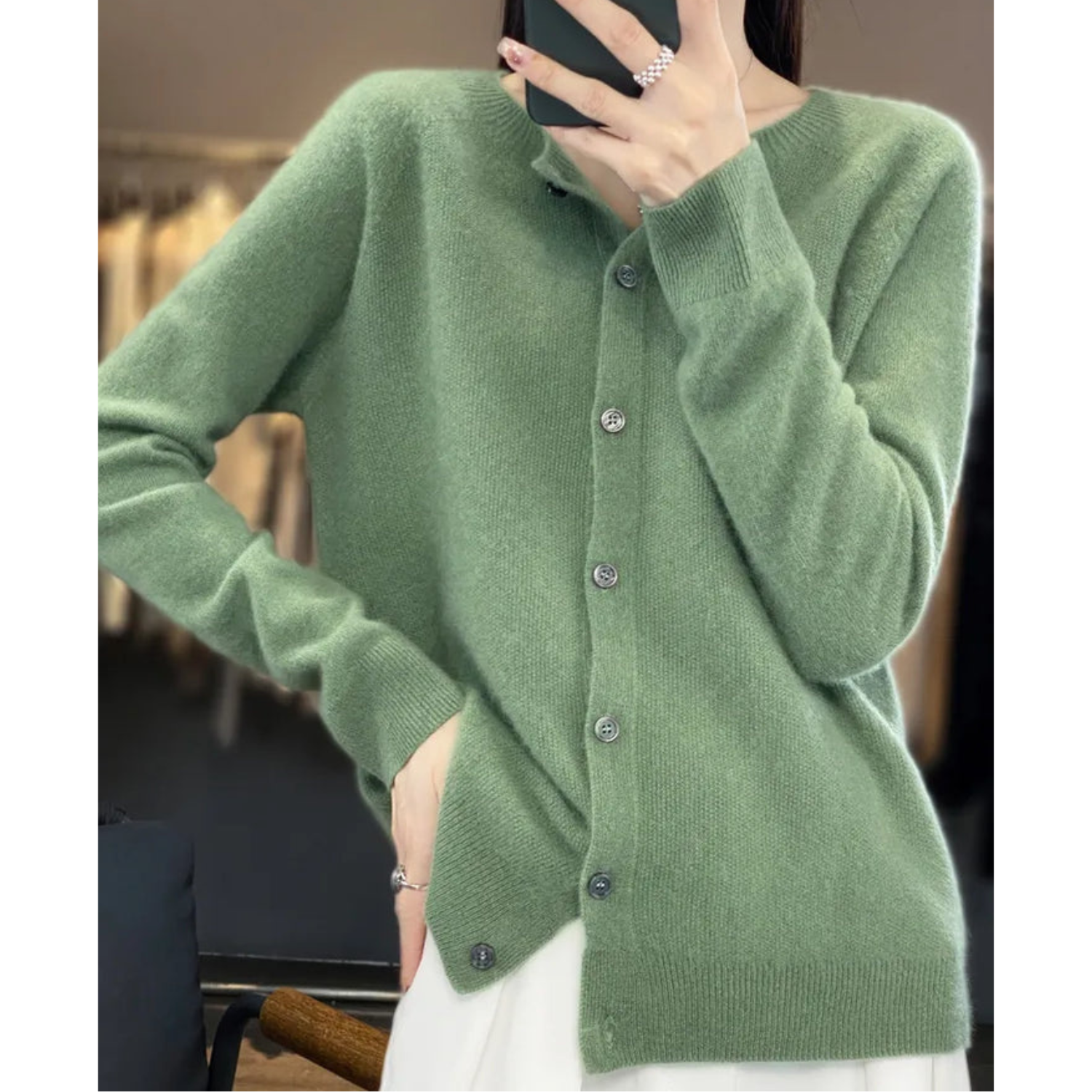 Dames Herfst Cardigan | Lang, Met Knopen