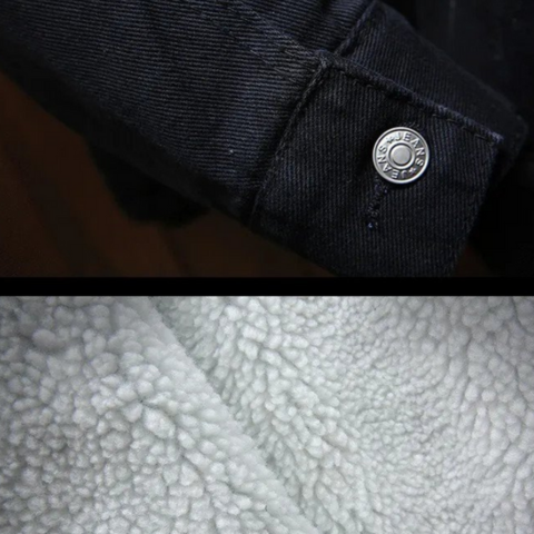 Heren Fleece Denim Jas | Warme & Stijlvolle Winterjas