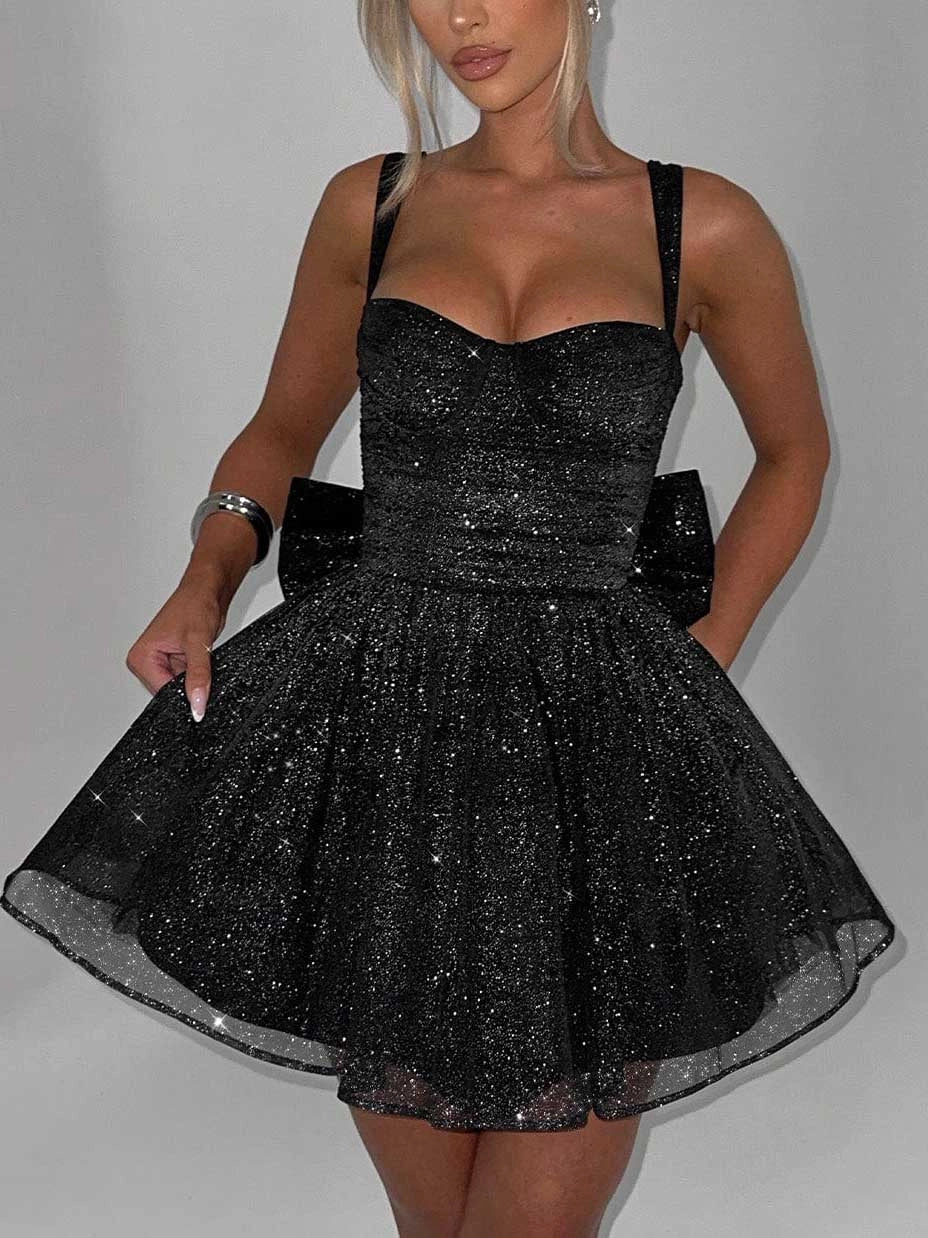 Dames Glitter Feestjurk | Mini