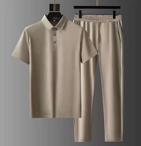 Heren Zomer Tweedelig Set | Poloshirt, Lange Broek