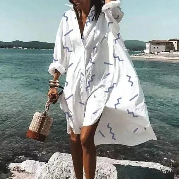 Dames Luchtige strandjurk met blouselook | Mini