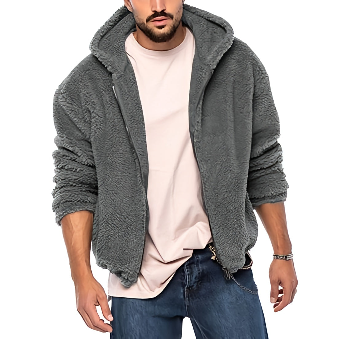 Heren Teddy Fleece Jas met Ritssluiting | Warm, Comfortabel