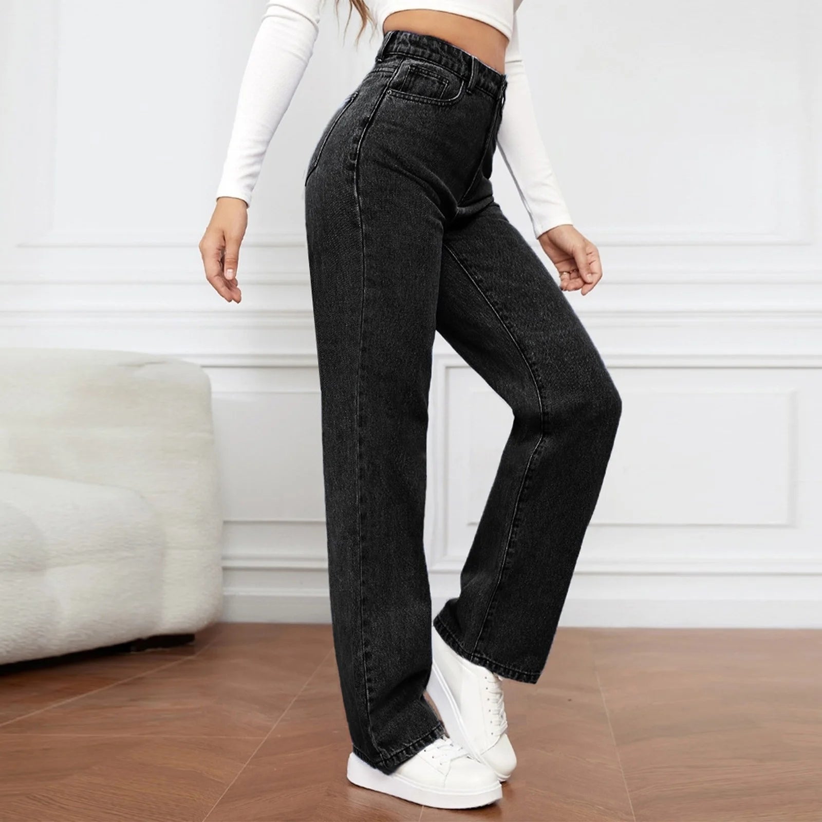 Dames Zomer Jeans | Hoog, Wijduitlopend