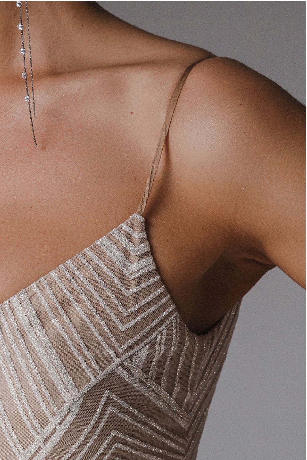 Dames Witte Glitzer Avondjurk | Maxi