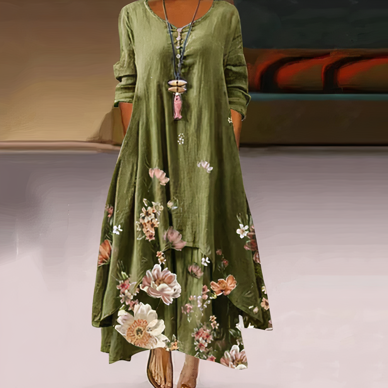 Dames Luchtige bloemendessin zomerjurk | Maxi