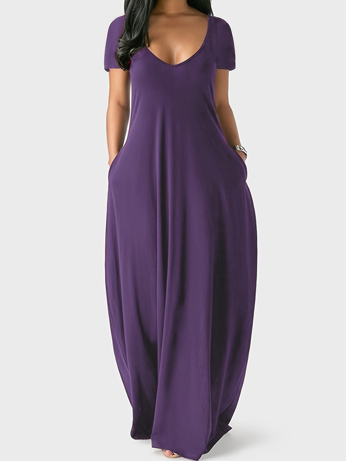 Abito estivo elegante da donna con scollo a V e leggero | Maxi