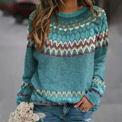 Dames Gebreide Pullover | Norweger, Lang