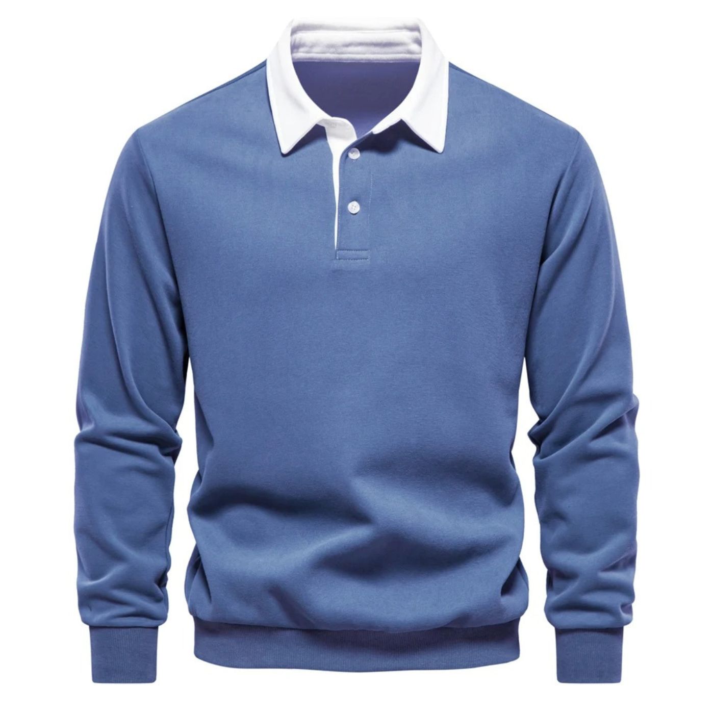 Heren Lange Warme Sweatshirt | Lang, Wit Kraag