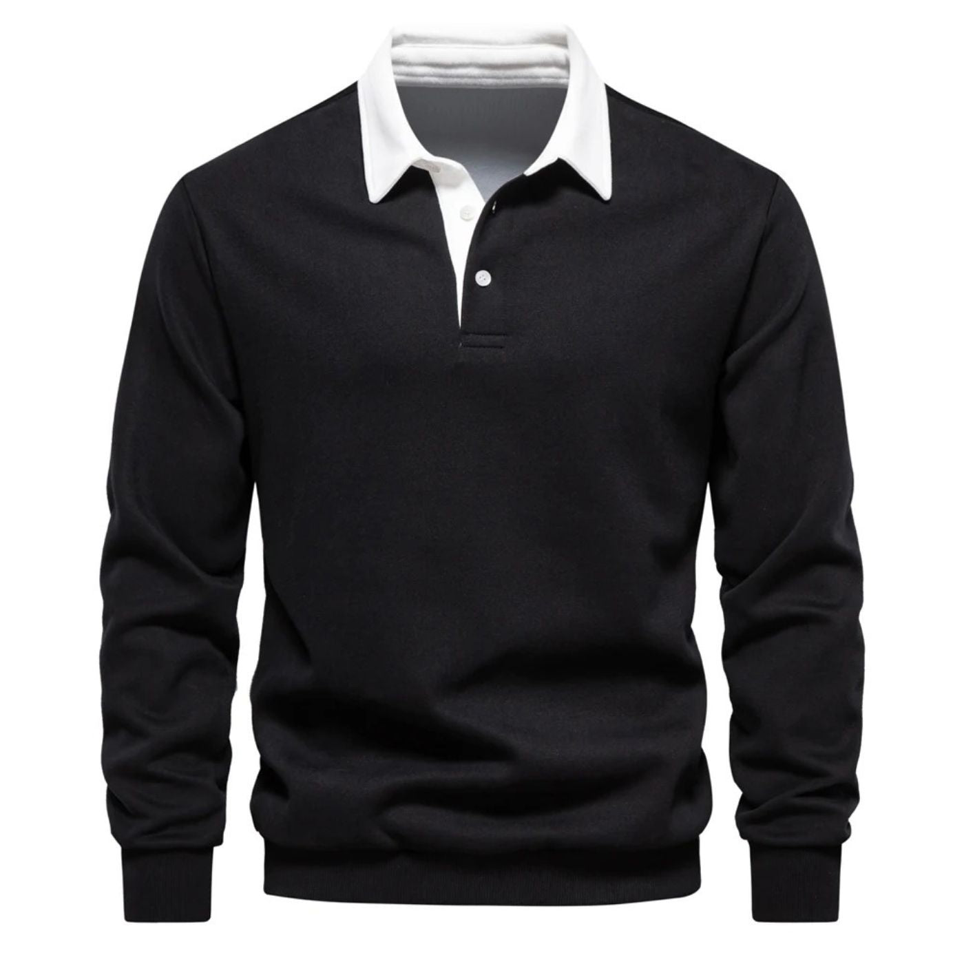 Heren Lange Warme Sweatshirt | Lang, Wit Kraag