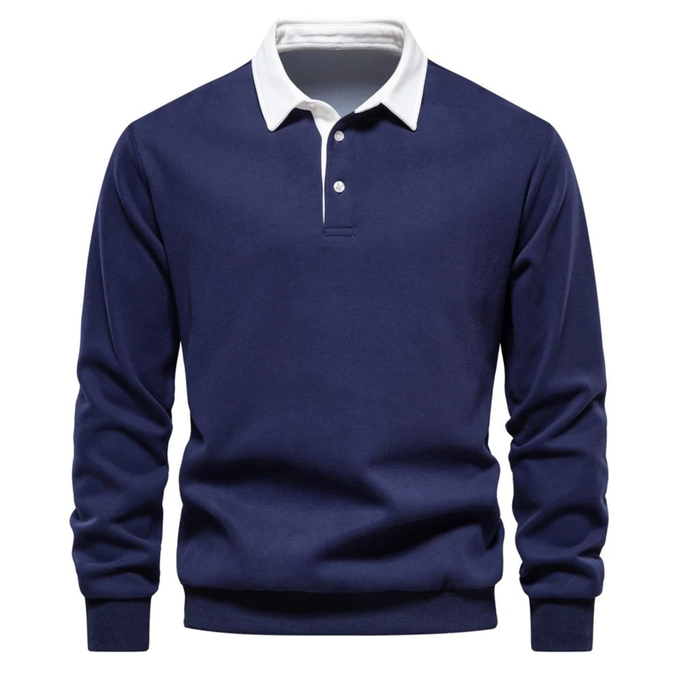 Heren Lange Warme Sweatshirt | Lang, Wit Kraag