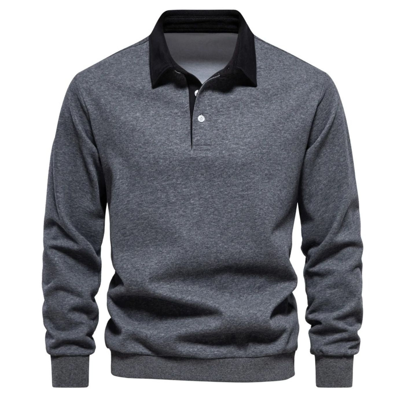Heren Lange Warme Sweatshirt | Lang, Wit Kraag