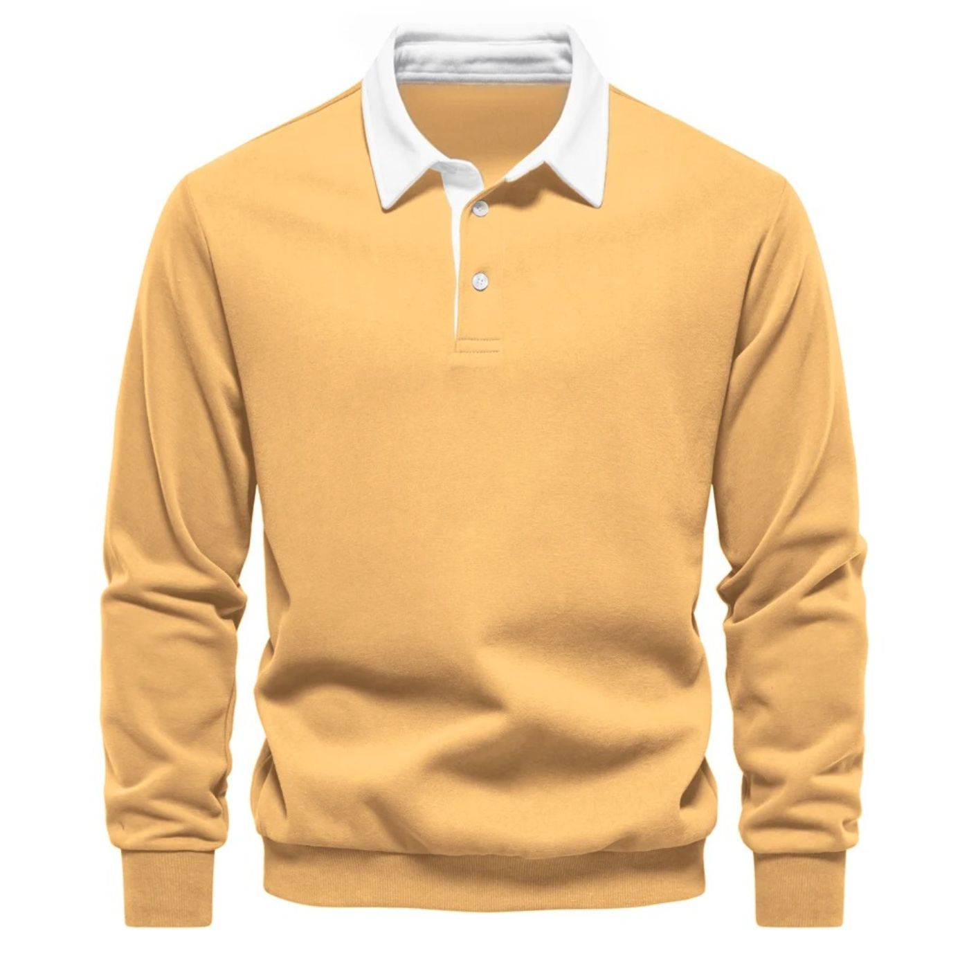 Heren Lange Warme Sweatshirt | Lang, Wit Kraag