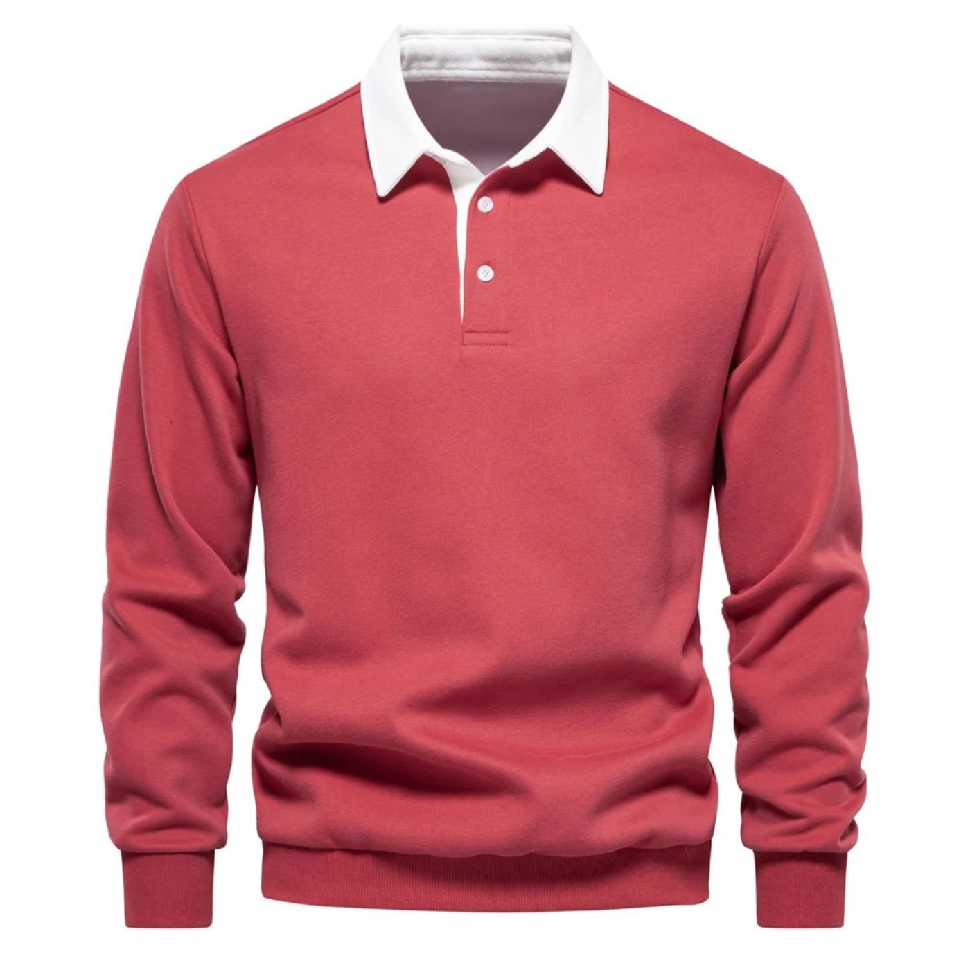 Heren Lange Warme Sweatshirt | Lang, Wit Kraag