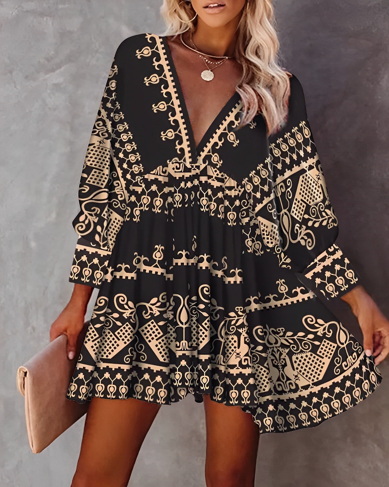 Dames Vintage Luchtige Zomerjurk | Mini
