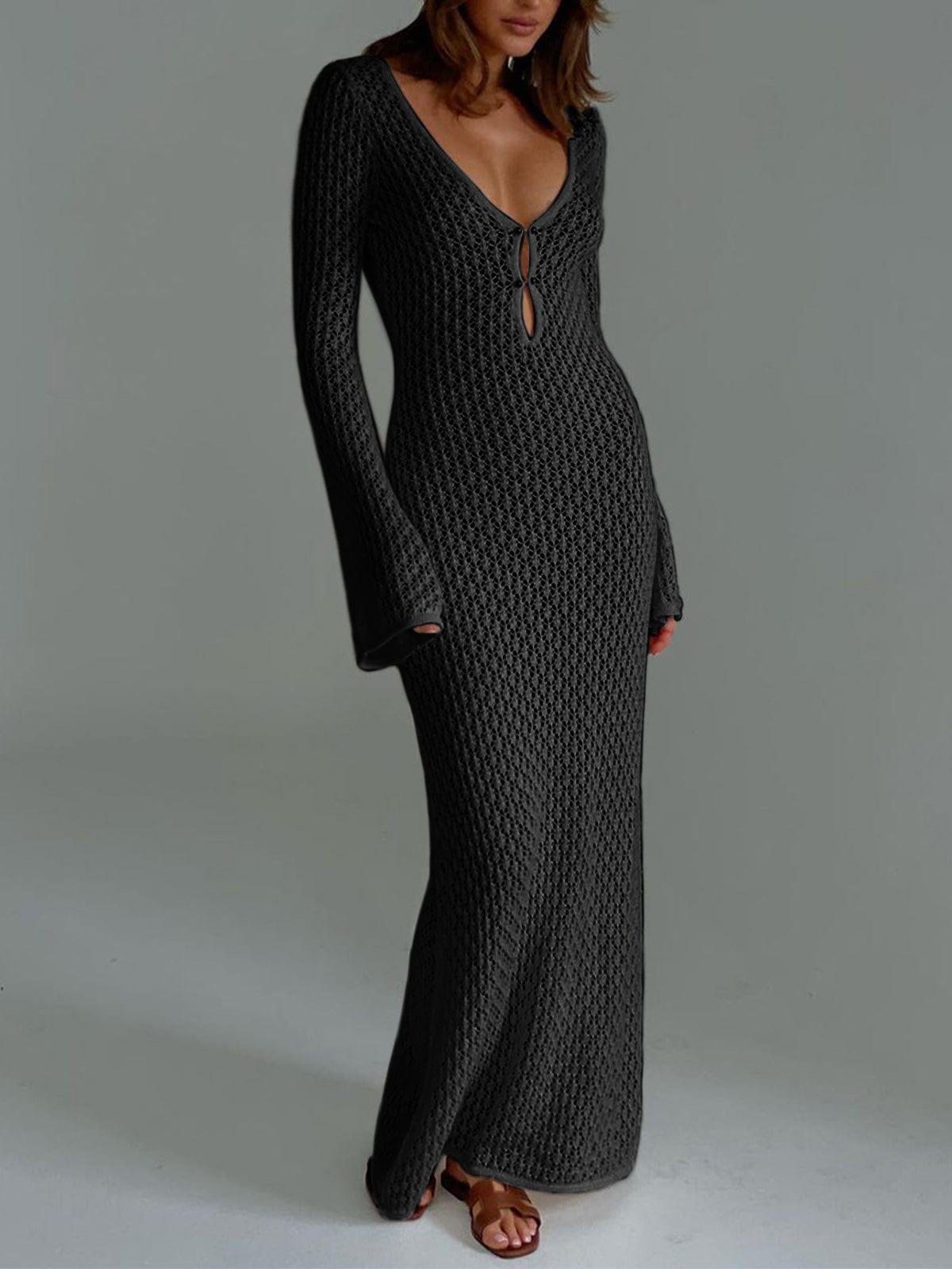 Abito estivo da donna in maglia con tessuto traforato | Maxi