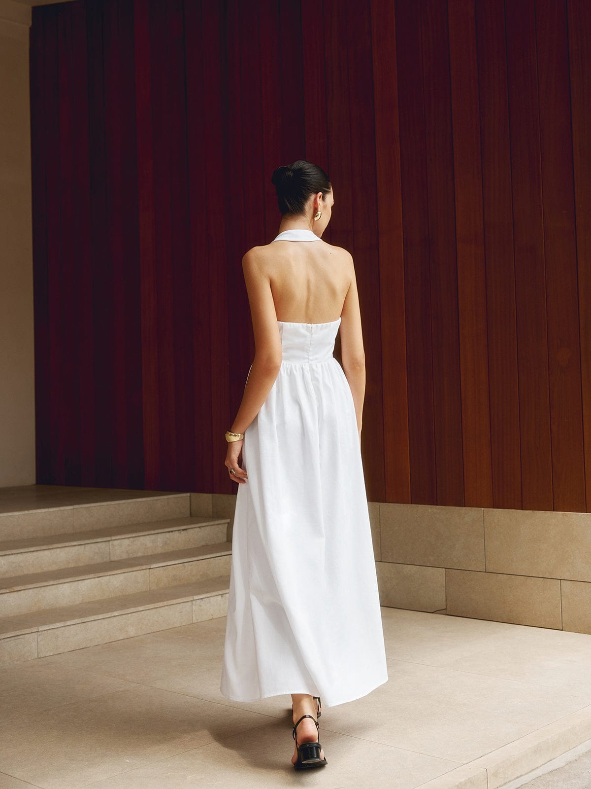 Dames Elegante avondjurk met halterhals | Maxi