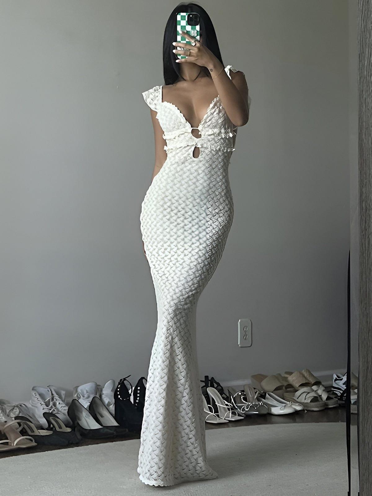 Dames Elegante Gehaakte Zomerjurk | Maxi