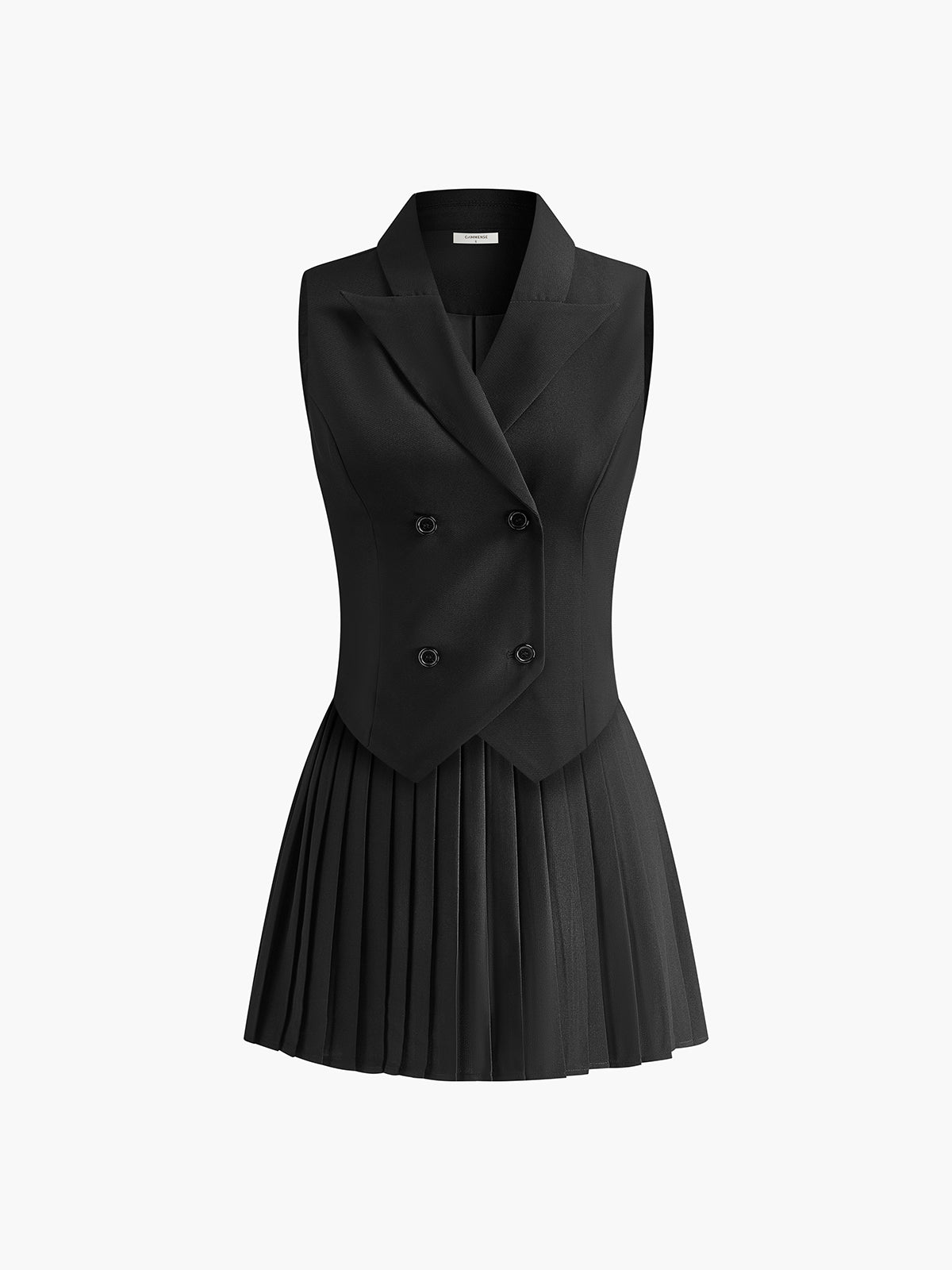 Dames Elegante Plissé Blazerkleid | Mini