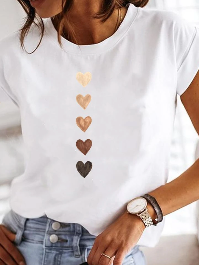 Dames Zomer T-shirt | Kort, Bedrukt