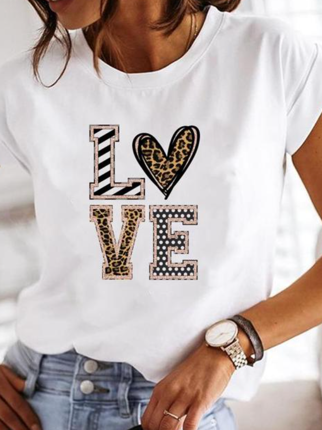Dames Zomer T-shirt | Kort, Bedrukt