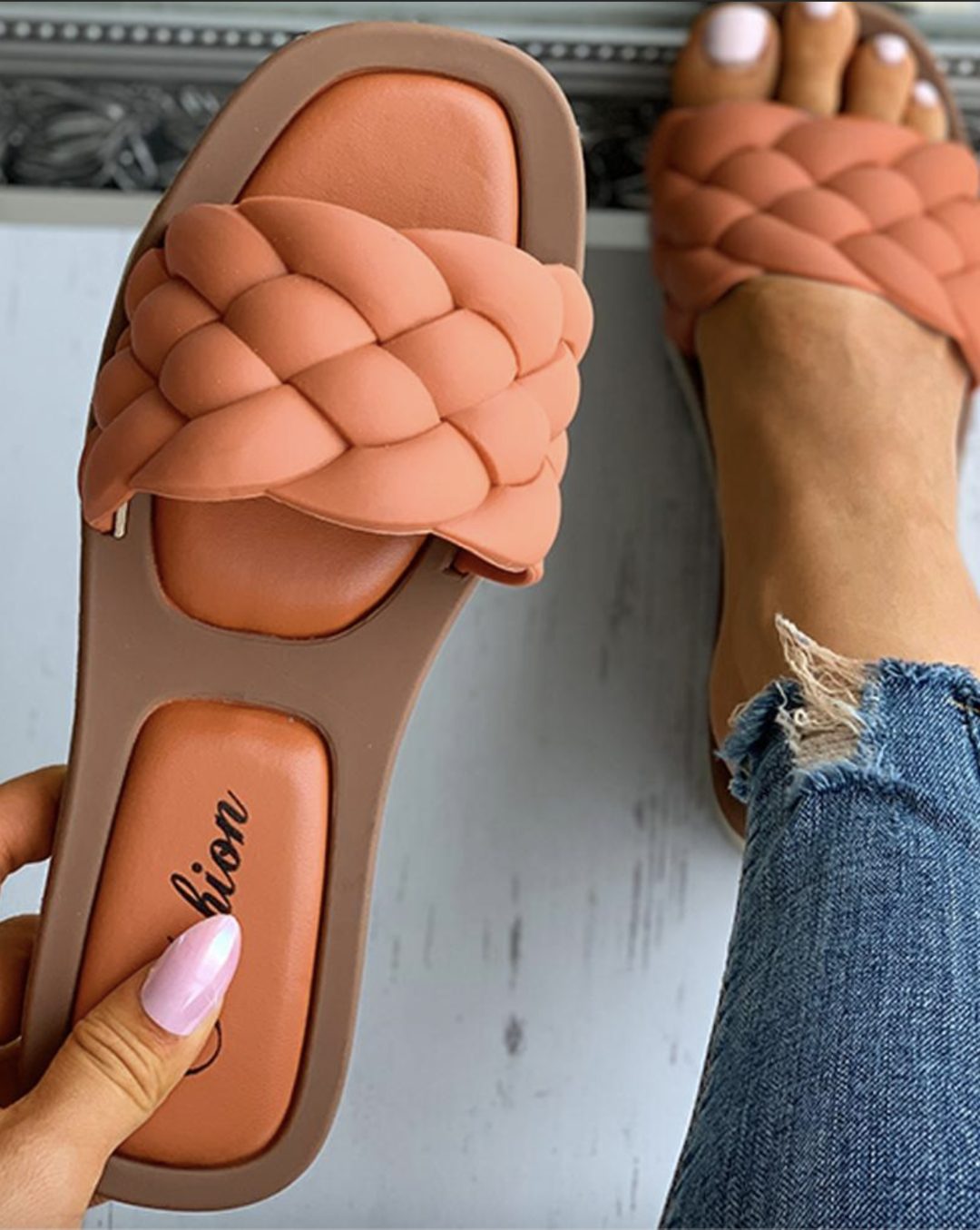 Dames Trendy Sandalen | Gevlochten Band