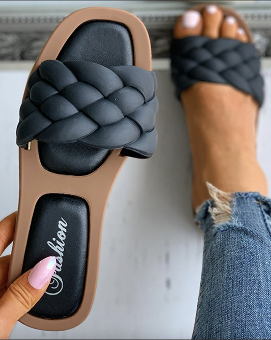 Dames Trendy Sandalen | Gevlochten Band
