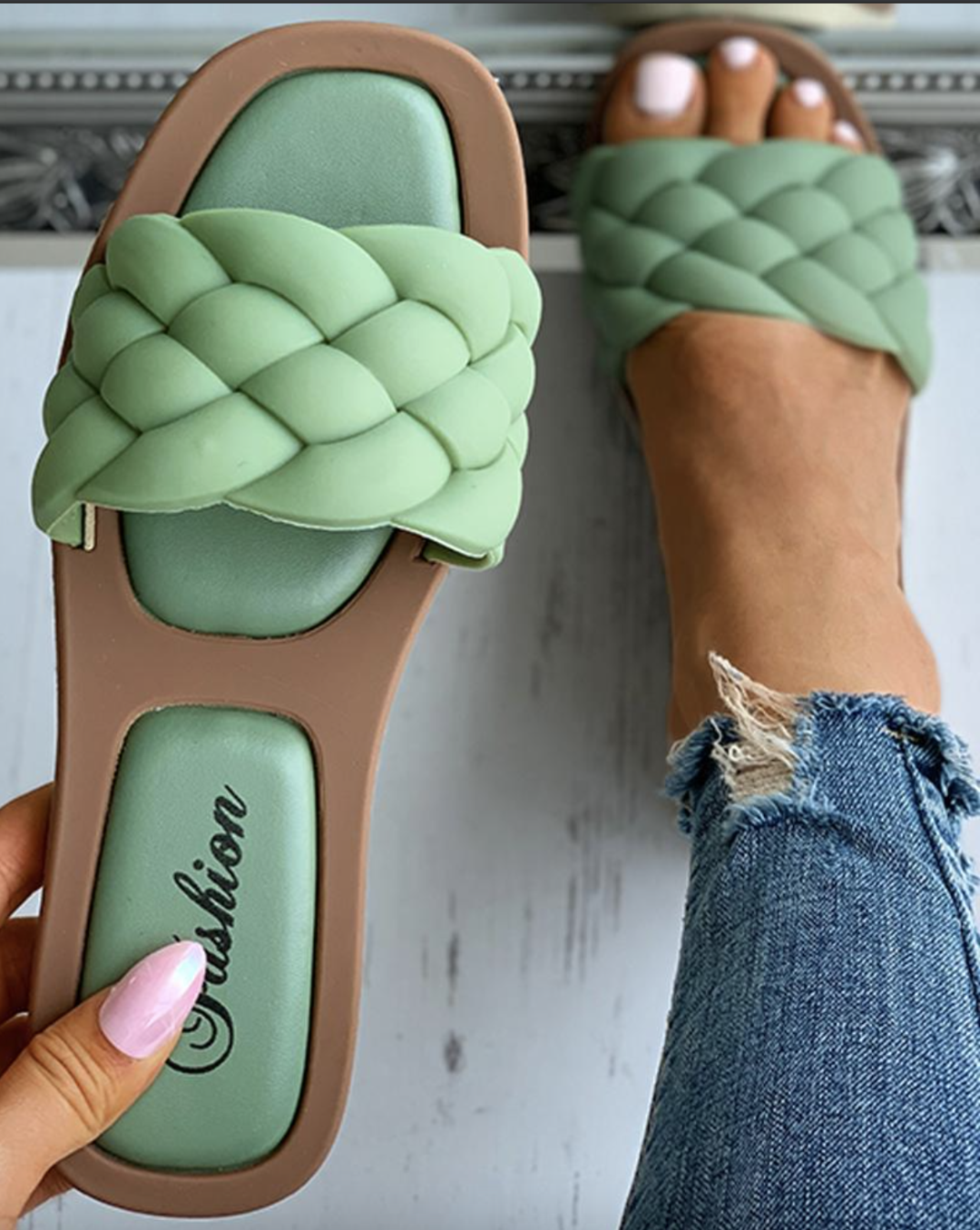 Dames Trendy Sandalen | Gevlochten Band