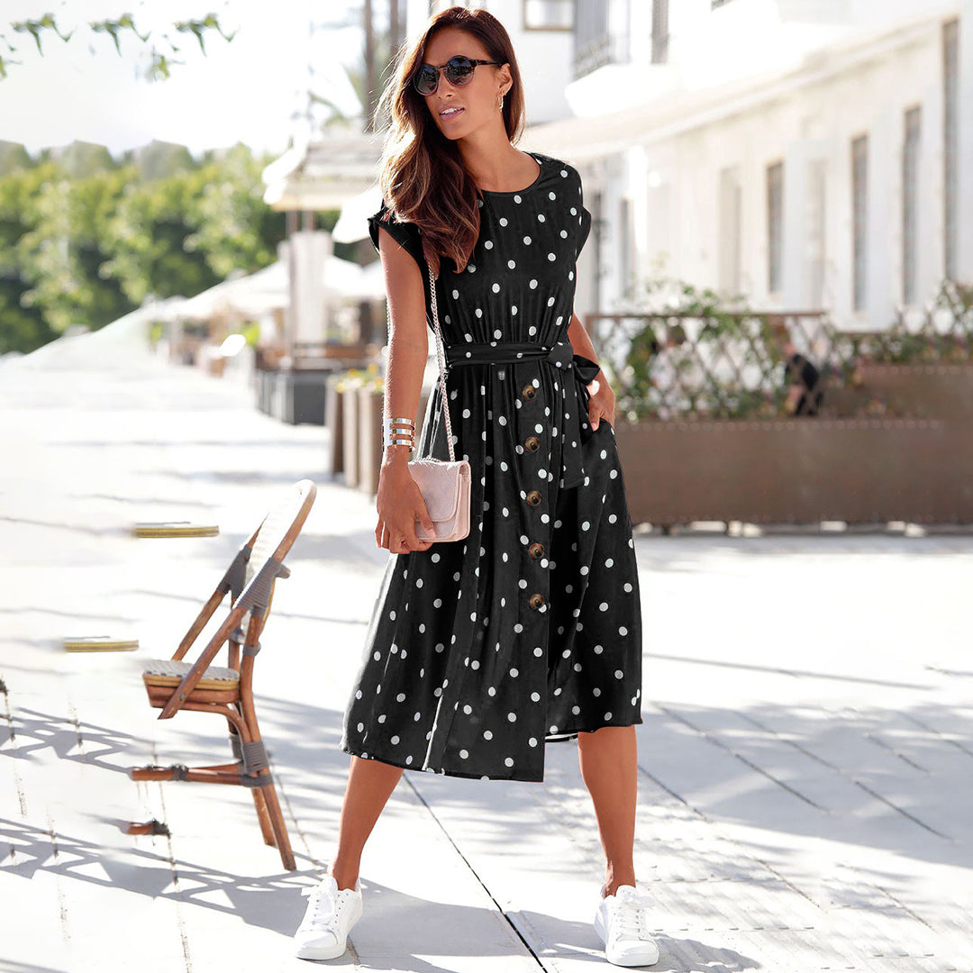 Abito estivo leggero da donna con pois | Midi