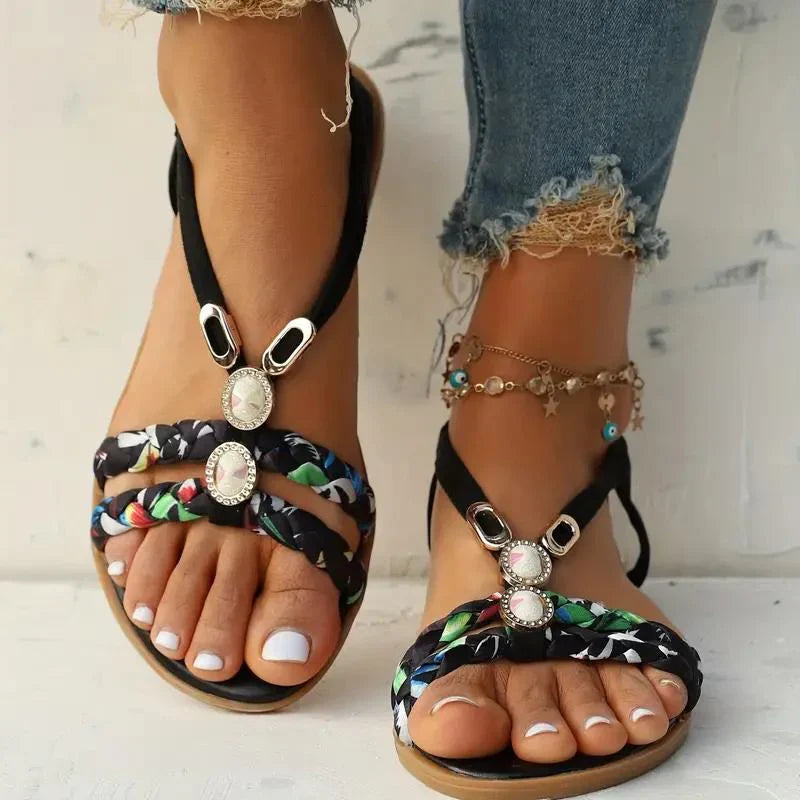 Dames Elegante Sandalen | Gevlochten Bandjes