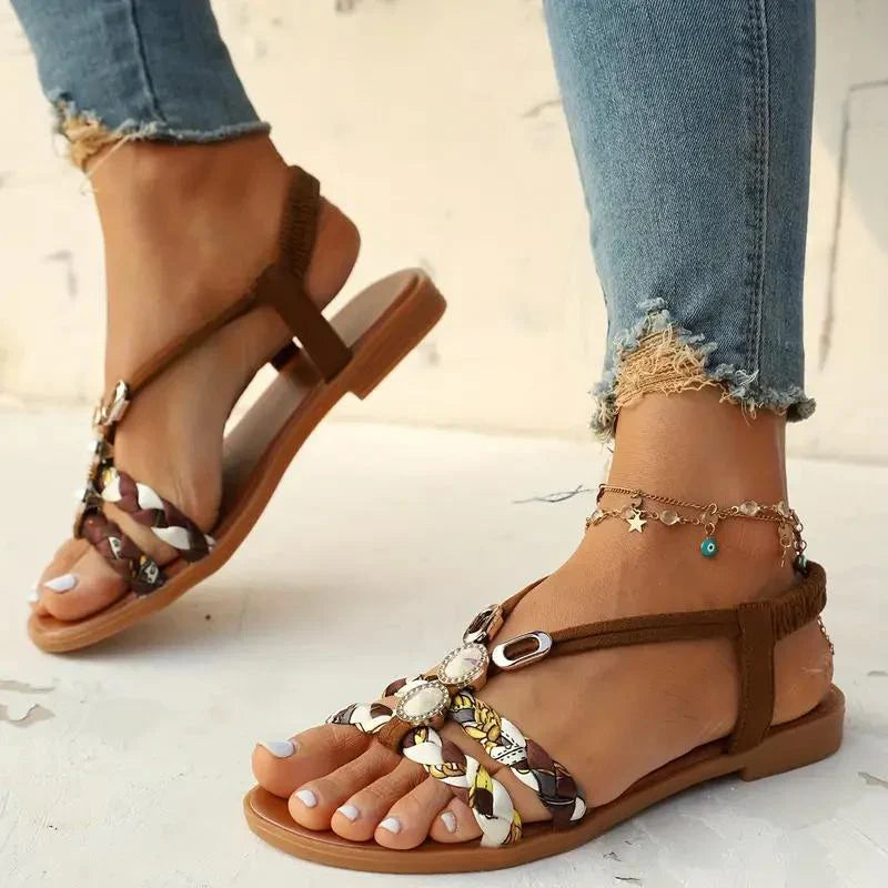Dames Elegante Sandalen | Gevlochten Bandjes