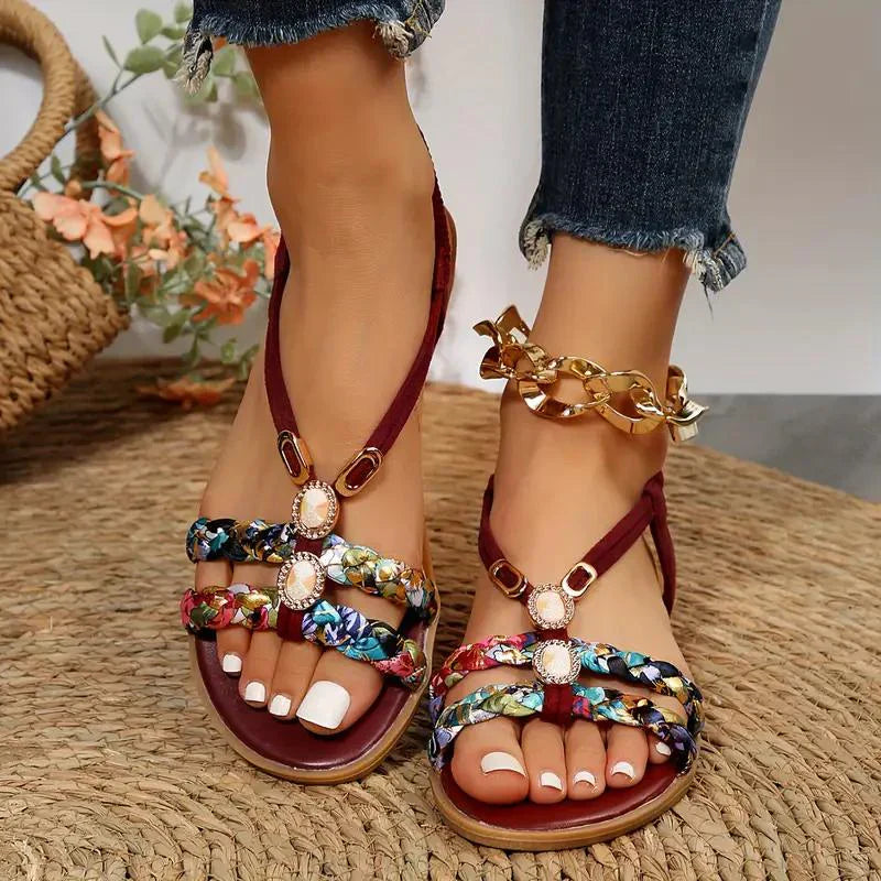Dames Elegante Sandalen | Gevlochten Bandjes