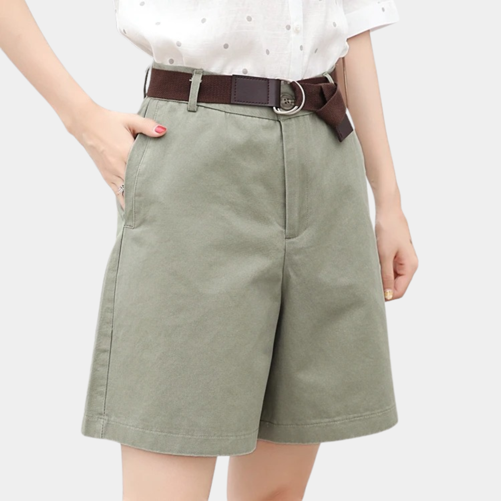 Dames Zomer Shorts | Hoog, Met Riem, Hoogwaardig materiaal