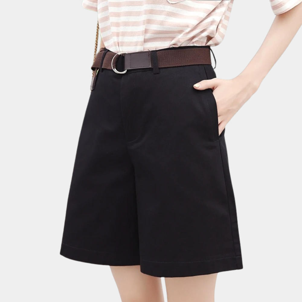 Dames Zomer Shorts | Hoog, Met Riem, Hoogwaardig materiaal