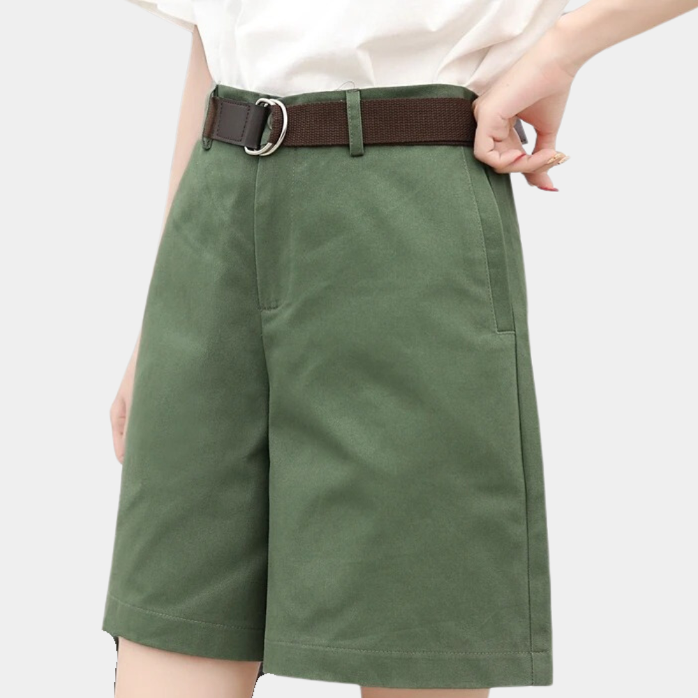 Dames Zomer Shorts | Hoog, Met Riem, Hoogwaardig materiaal