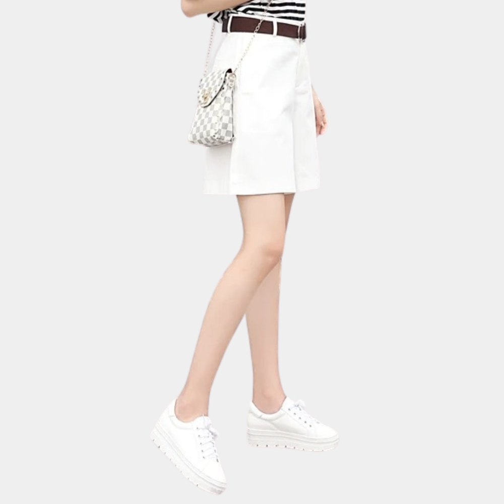 Dames Zomer Shorts | Hoog, Met Riem, Hoogwaardig materiaal