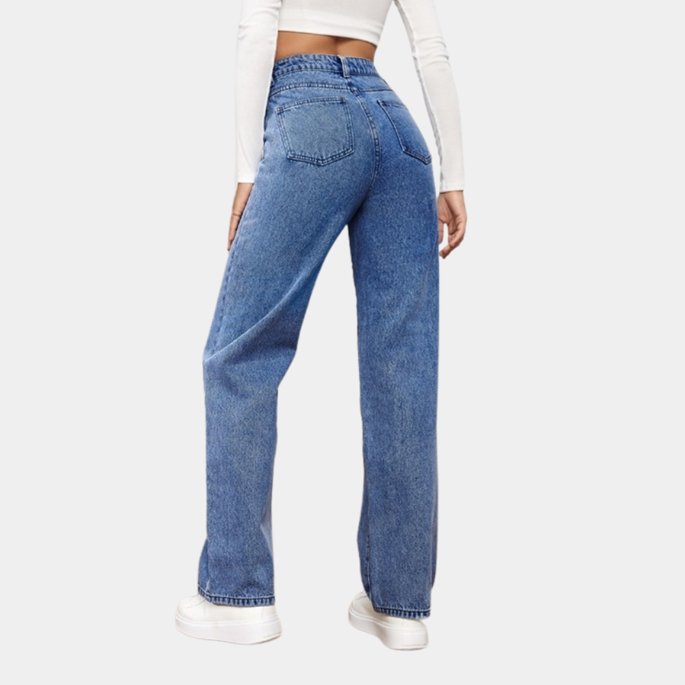 Dames Zomer Jeans | Hoog, Wijduitlopend