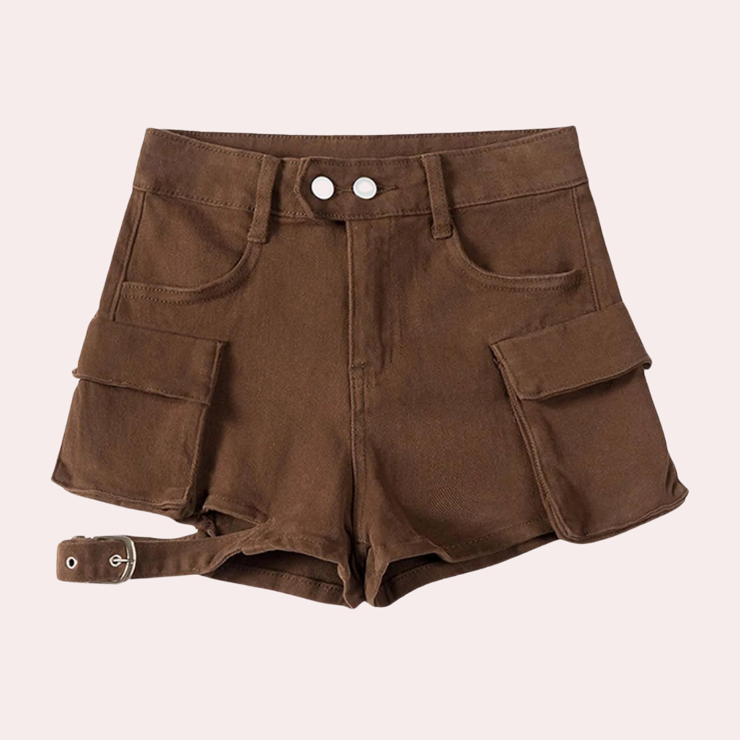 Dames Zomer Cargo Shorts | Kort, Met Riemdetail