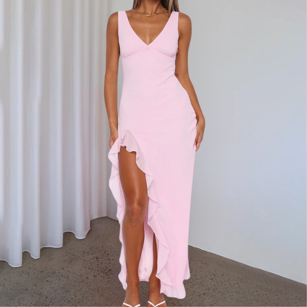 Dames Elegante avondjurk met hoge split | Maxi