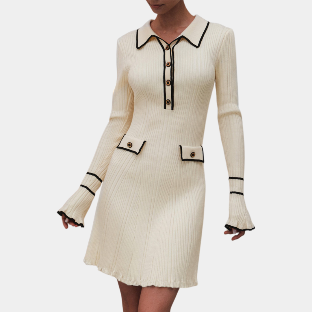 Lora | Dames Elegante Gebreide Jurk | Mini