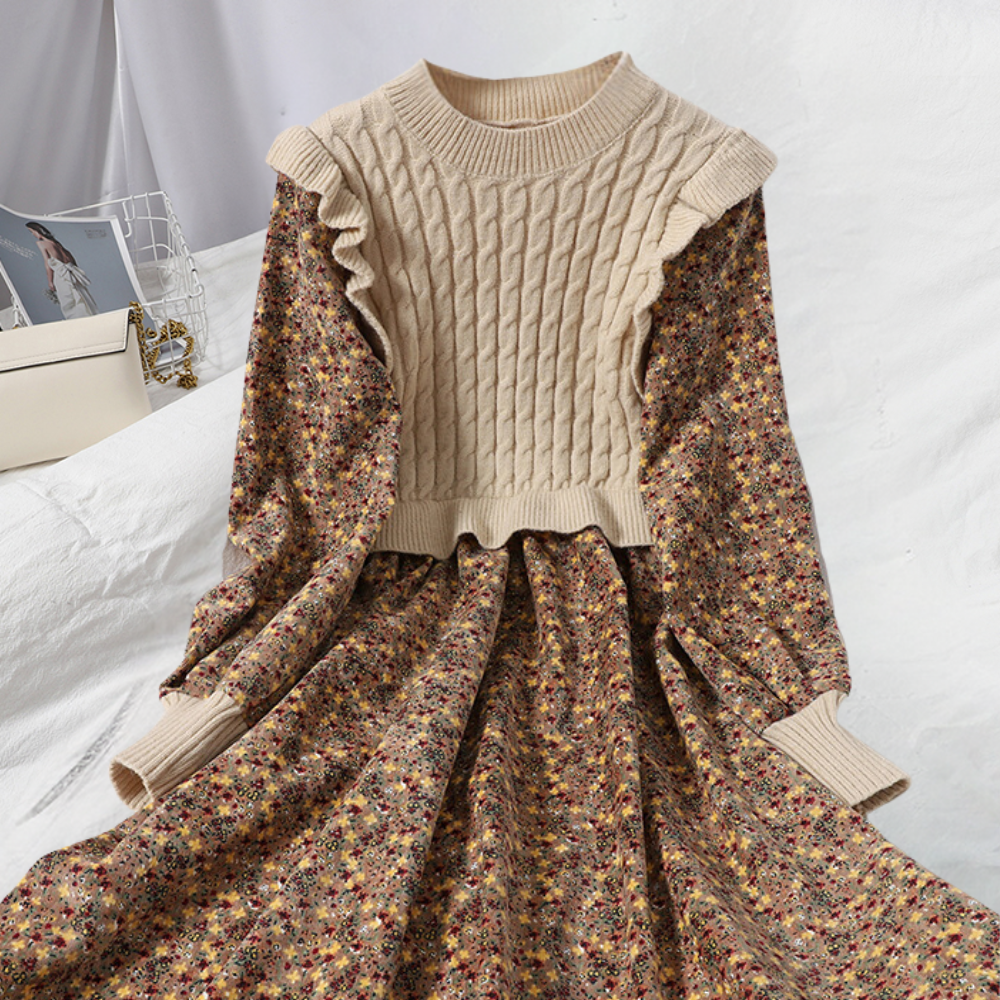Dames Herfst Jurk | Gebreid, Vintage