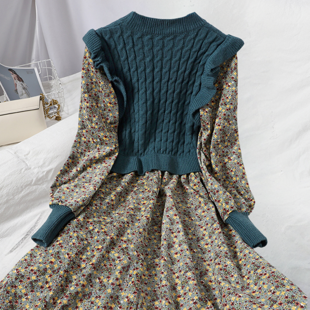 Dames Herfst Jurk | Gebreid, Vintage