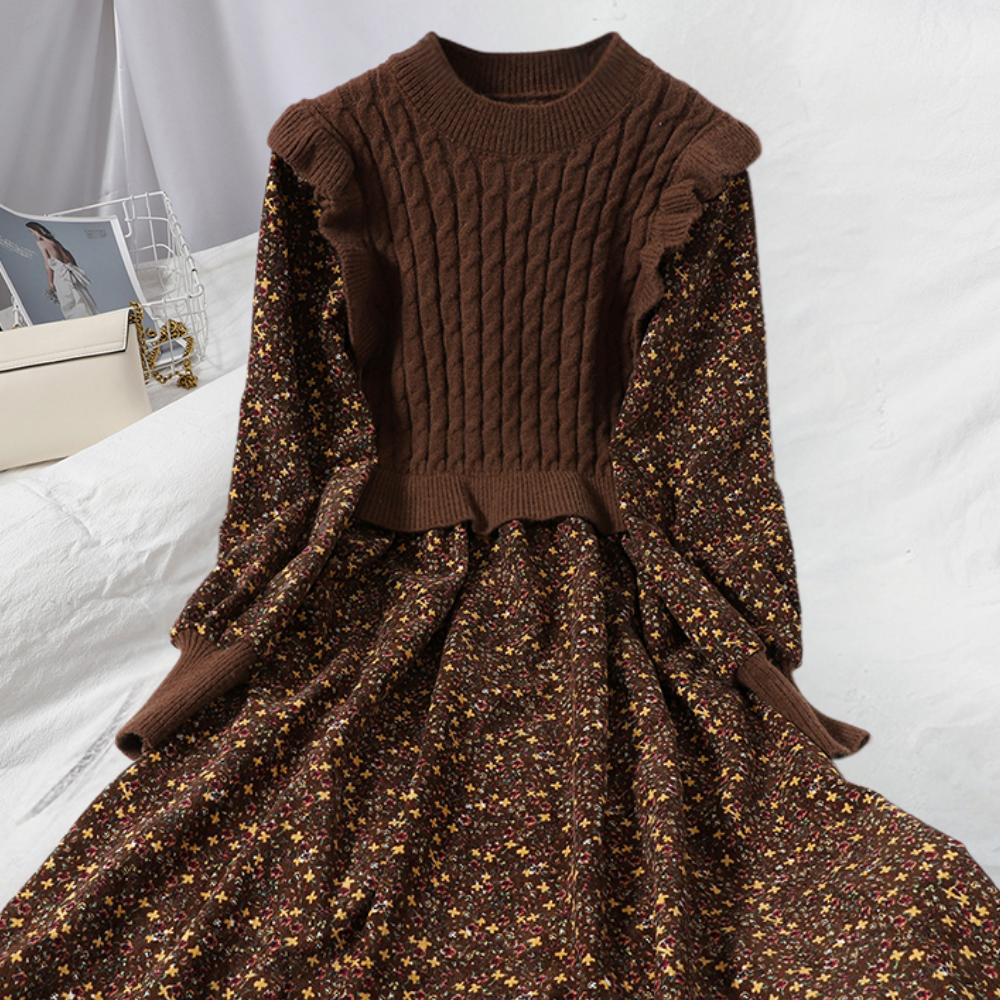 Dames Herfst Jurk | Gebreid, Vintage