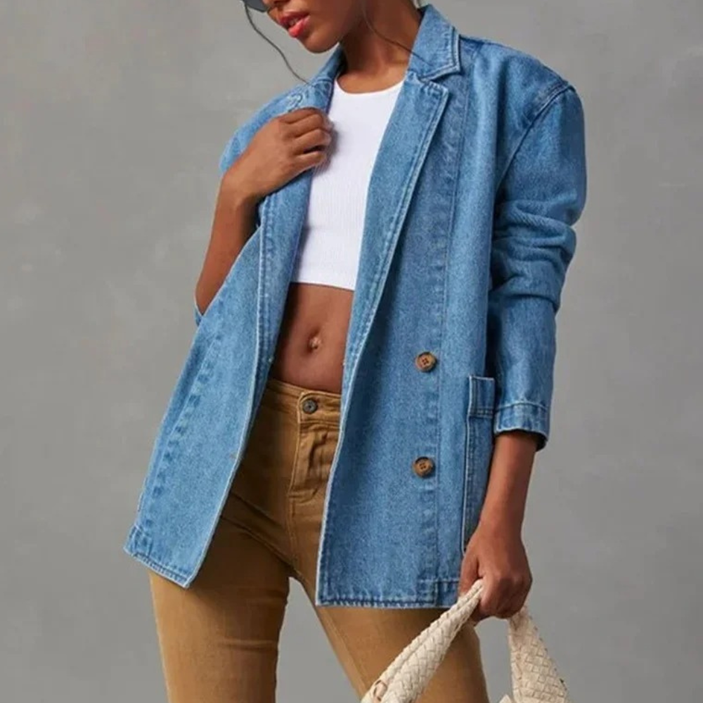 Damesjeansjack met Zakken | Casual, warme en Lichte Jas
