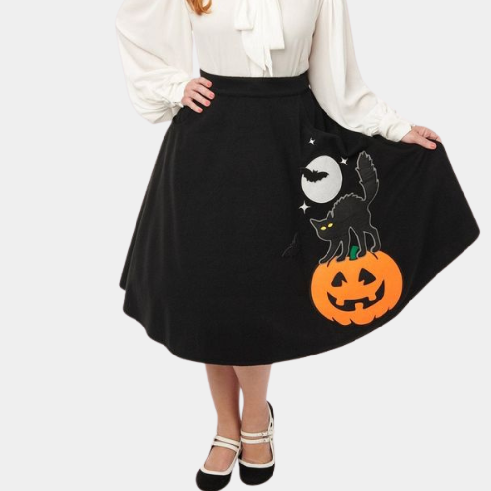 Dames Herfst Halloween Rok | Kort, Met Print